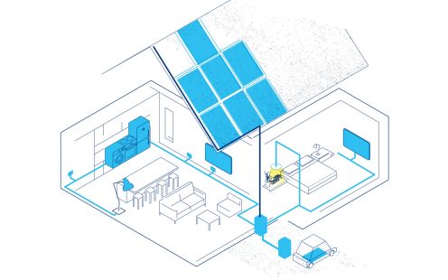 Single Family Home Drawing with marked Electrical installations